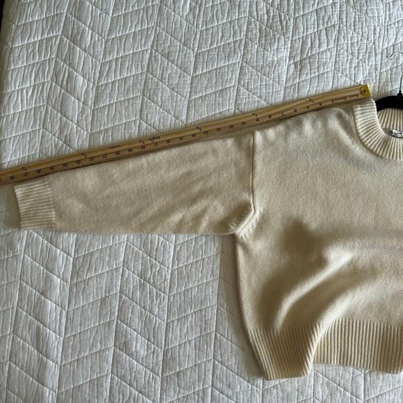 Madewell Boxy Crewneck Sweater Women Wool Cashmere Blend Cream XS New - Picture 10 of 10